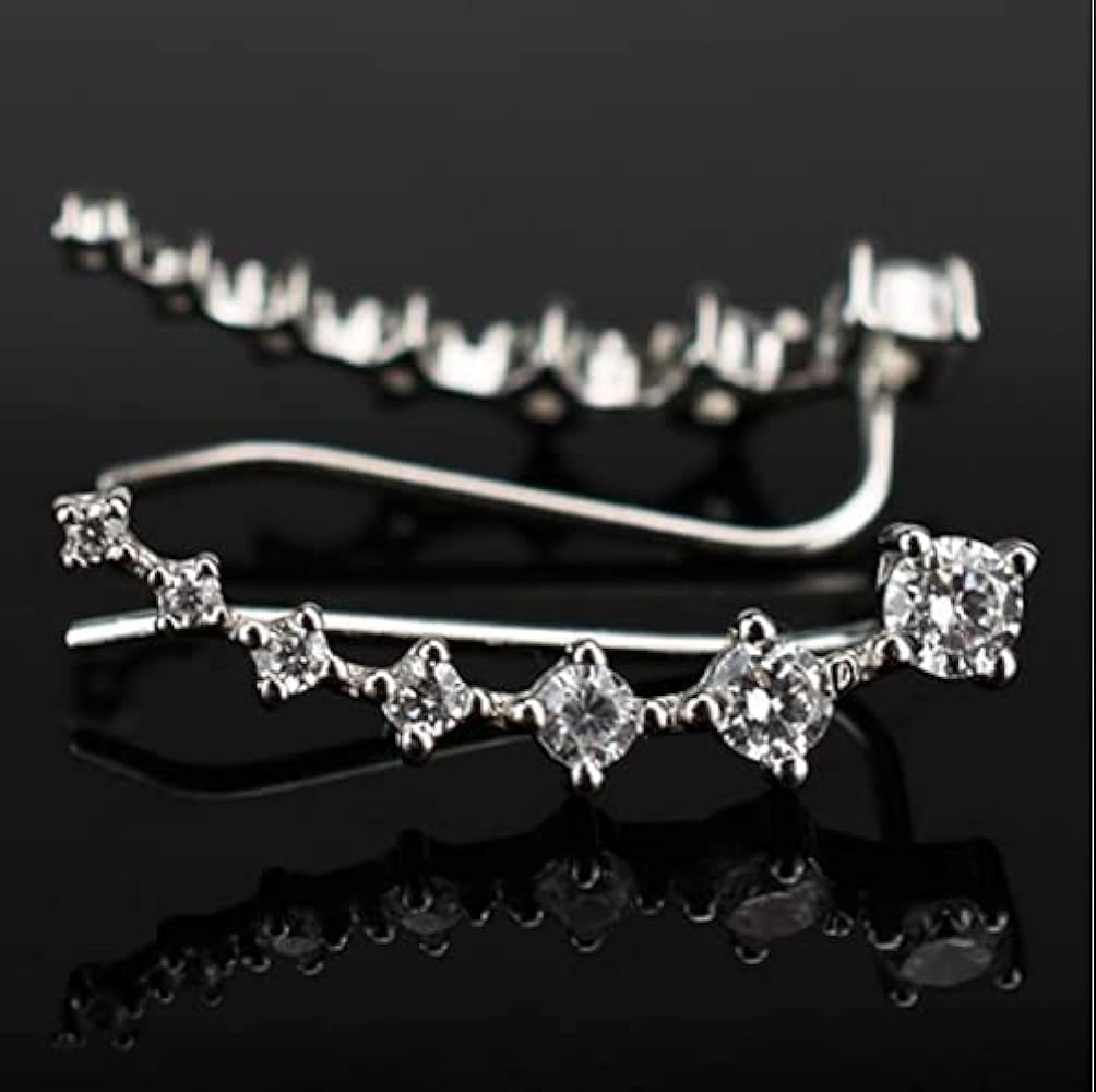 Amazon.com: Earring for Women Cartilage 7 Crystals Ear Cuffs